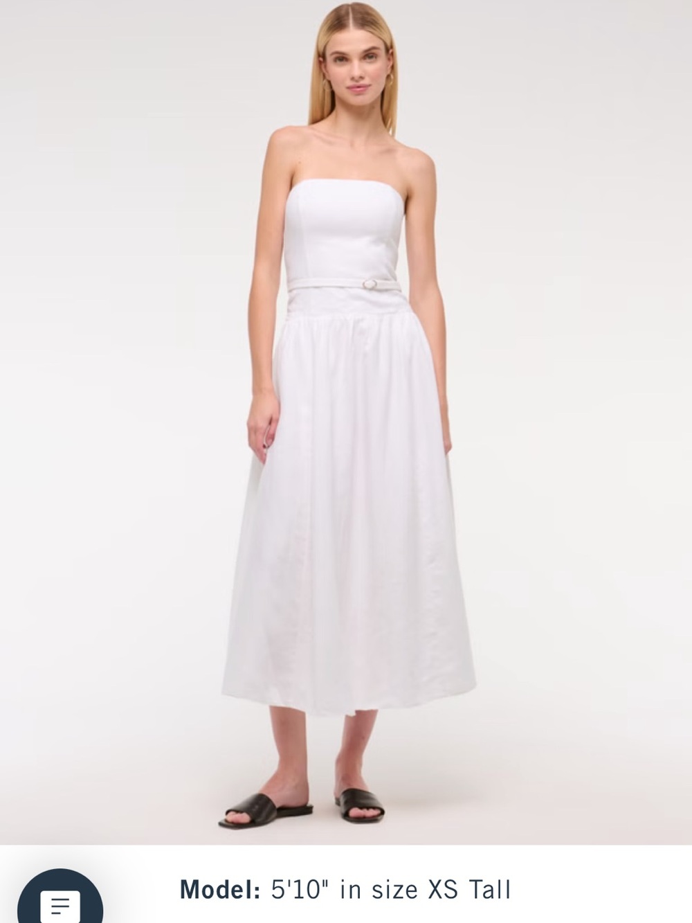 Abercrombie & Fitch Linen Drop-Waist Belted Midi Dress - Picture 4 of 4